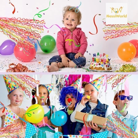 Mey İthalat® 30 Şeritli Renkli Elle Atılan Konfeti – 5 Metre Uzayan Şerit Konfeti 1 Adet