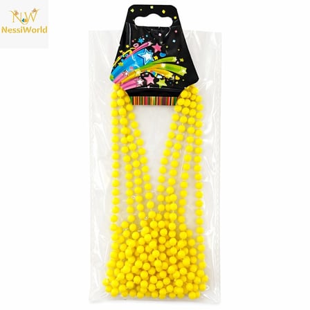 Mey İthalat® Neon Sarı Boncuk Kolye 80 cm – Retro 80’ler 90’lar Parti Aksesuarı