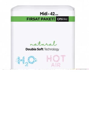 Mey İthalat® Natural Double Soft Bebek Bezi Fırsat Paketi 3 Beden 42 Adet