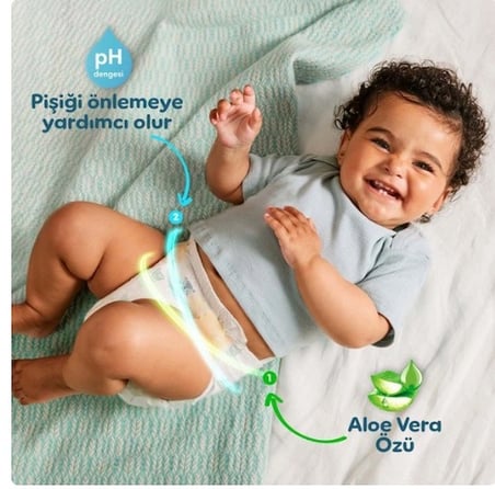 Mey İthalat® Aktif Bebek Süper Paket Bebek Bezi 4 Beden 52 Adet
