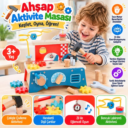 Mey İthalat® Ahşap Aktivite Masası