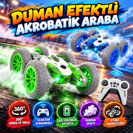 Mey İthalat® DH-666-78 ŞARJLI DUMAN ATAN STUNT ARABA 18