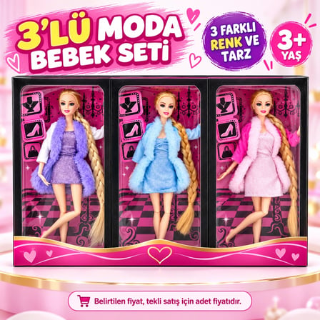 Mey İthalat® AGH 519 MY GİRL FASHİON ELBİSELİ KÜRKLÜ BEBEK(Belirtilen, tekli satış için adet fiyatıd