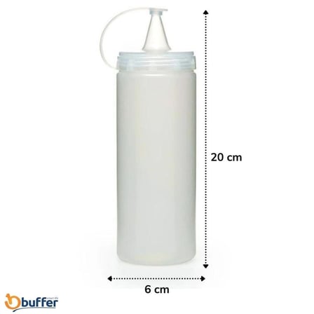 Mey İthalat® Şeffaf Kapaklı Sızdırmaz Yağlık Sosluk Şişesi Plastik Yağdanlık 400 ml AP-9028 (adet fi