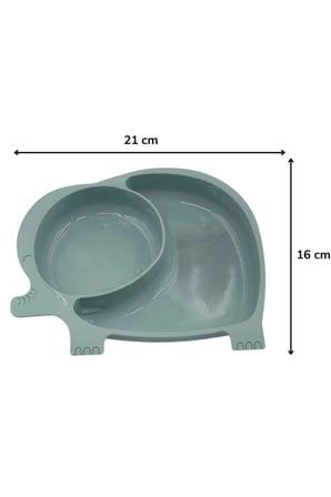 Mey İthalat® Bebek ve Çocuk için Sevimli Fil Model Desenli Yemek Bebek Mama Kabı Bölmeli Tabak (adet
