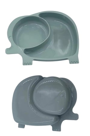 Mey İthalat® Bebek ve Çocuk için Sevimli Fil Model Desenli Yemek Bebek Mama Kabı Bölmeli Tabak (adet