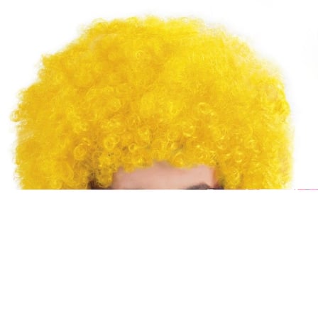 Mey İthalat® Sarı Renk Kıvırcık Afro Bonus Peruk