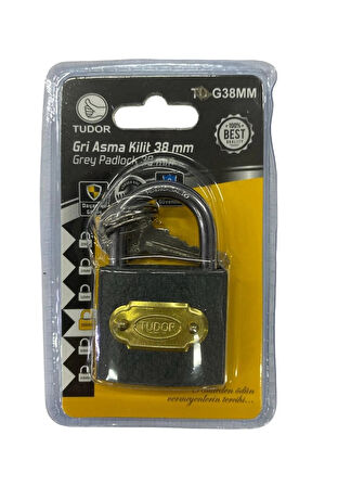 Tudor 38 mm Kısa Gri Asma Kilit