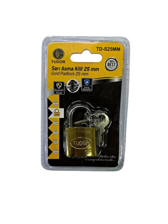 Tudor 25 mm Kısa Sarı Asma Kilit