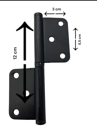 Mey İthalat® 12 cm Siyah Yönsüz Cerman Menteşe