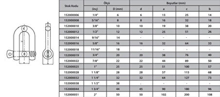 M8 Zincir Kilidi 5/16 ( 4 Adet )