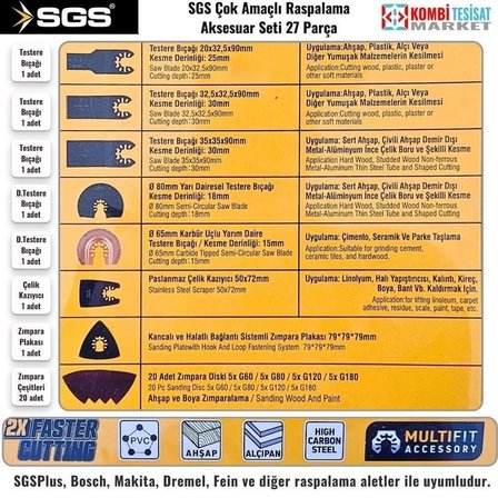 Mey İthalat® SGS 1880 Raspalama Seti 27 Parça