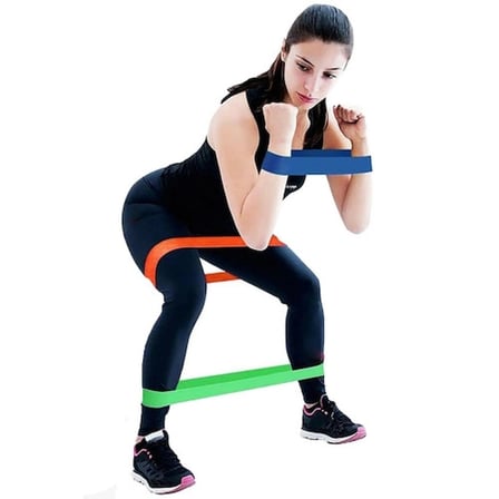 Mey İthalat Pilates Squat Aerobik Direnç Lastiği 5 Li Paket