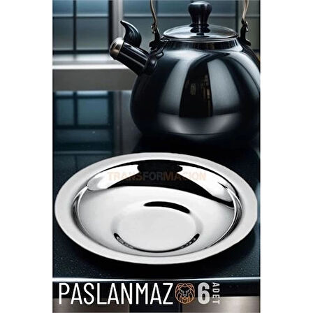 CEYLAN ADAM Veneta 6 Adet Metal Çay Tabağı Seti