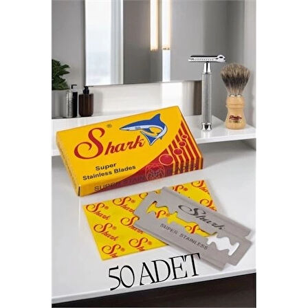 CEYLAN ADAM  Shark 50 Adet Paslanmaz Çelik Tıraş Jileti