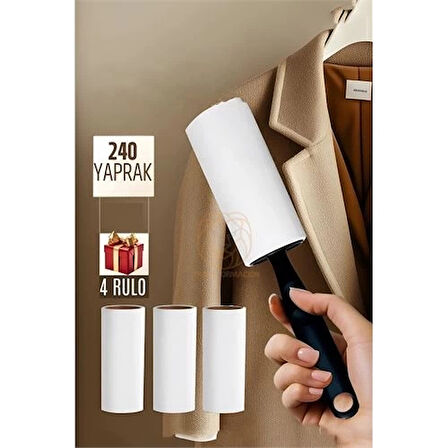 CEYLAN ADAM Tüy Alıcı Rulo Tüy Toplayıcı 240 Yaprak 4 Top