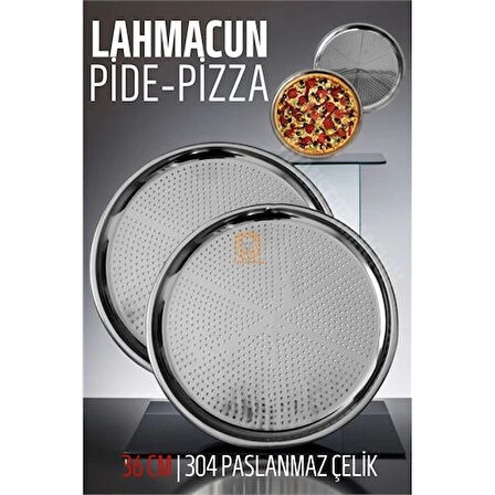 CEYLAN ADAM Lahmacun Pizza Pide Pişirme Tepsisi 36 CM 2 li SET