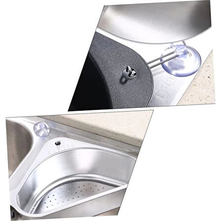 CEYLAN ADAM Inox Lavabo Köşe Süzgeci Organizer 304 Paslanmaz Çelik