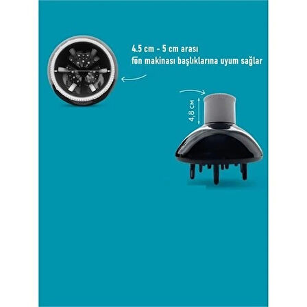 CEYLAN ADAM Isı Ayarlamalı Fön Için Difüzör Vigo Başlık Dönerli Profesyonel