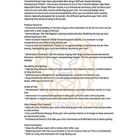 CEYLAN ADAM Isı Ayarlamalı Fön Için Difüzör Vigo Başlık Dönerli Profesyonel