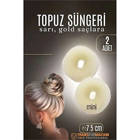 CEYLAN ADAM  GOLD Mini Saç Topuz Süngeri  2 ADET 7.5 CM Çap 3 cm Kalınlık