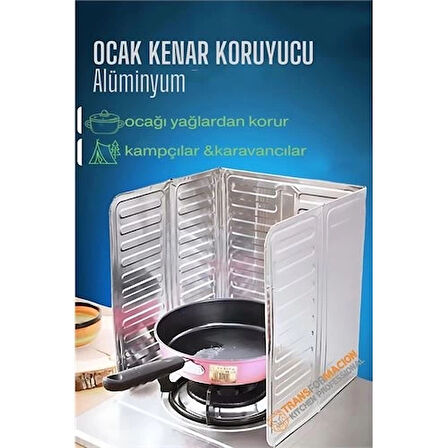 CEYLAN ADAM  Ocak Kenar Koruyucu Alüminyum Levha - Ev Kamp Karavan Ocak Koruyucu
