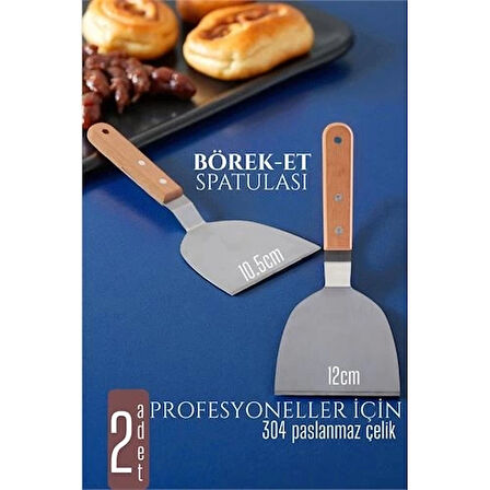 CEYLAN ADAM  Mutfak Spatulası- Hamur Börek Et Spatulası 10,5 ve 12 cm 2 Lİ SET
