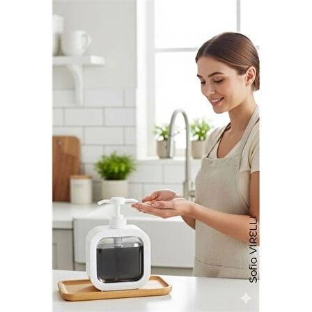 CEYLAN ADAM Pompalı Dispenser Sabunluk – Şeffaf Gövde, Modern Tasarım | Sıvı Sabun, Şampuan, Losyon İçin