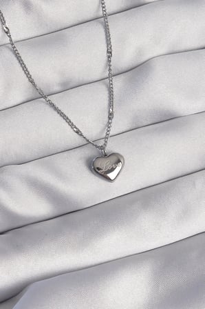 Mey İthalat® 316L Çelik Gümüş Renk Kalp Model Love Kolye