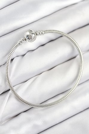 Mey İthalat® Pirinç Charm Topcuk Model Gümüş Renk Kadın Bileklik