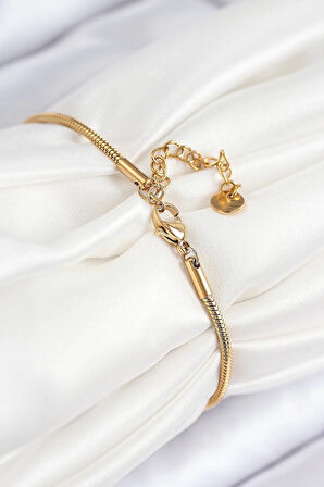 CEYLAN ADAM 316L Çelik Zirkon Taşlı Göz Charm Model Gold Renk Kadın Bileklik