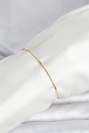 CM 14K Gold Renk Barlı Yılan Zincir Model Kadın Bileklik