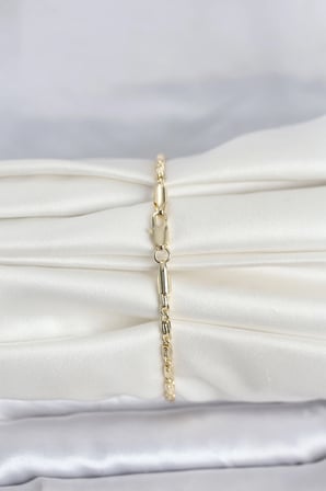 Mey İthalat® CM 14K Gold Renk Burgu Zincirli Model Kadın Bileklik