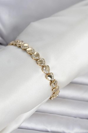 Mey İthalat® Xuping Kalp Model Gold Renk Kadın Bileklik