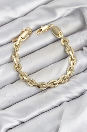 CM Kalın Zincir Model Gold Renk Pirinç Kadın Bileklik
