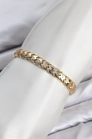 CM Kalın Yılan Model Zirkon Taşlı VIP Seri Gold Renk Pirinç Kadın Bileklik