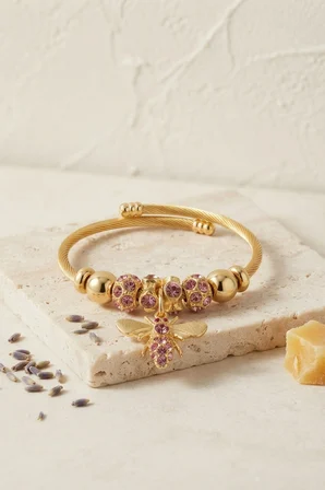 Mey İthalat Mor Arı Model Charmlı Bileklik