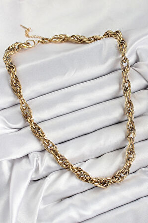 CEYLAN ADAM 316L Çelik Halat Model Gold Renk Kadın Kolye