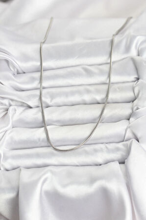 CEYLAN ADAM 316L Çelik Zincir Gümüş Renk 60 cm Yılan Zincir Kadın Kolye