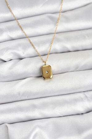 CEYLAN ADAM 316L Çelik Zincir Gold Renk Minimal Kutup Yıldızı Model Kadın Kolye