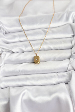 CEYLAN ADAM 316L Çelik Zincir Gold Renk Minimal Kutup Yıldızı Model Kadın Kolye