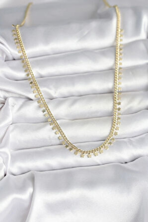 CEYLAN ADAM Pirinç Gold Renk Sıralı Yıldız Kadın Kolye