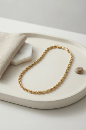 Mey İthalat® CM Burgu Model Gold Renk 10 mm Kalınlık 50 cm Kadın Kolye
