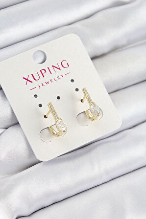 CEYLAN ADAM Xuping Zirkon Taşlı I Model Gold Renk Kadın Küpe