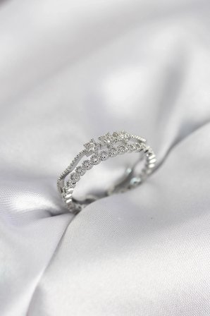 Mey İthalat® Gümüş Renk Minimal Yıldızlı Model Kadın Yüzük