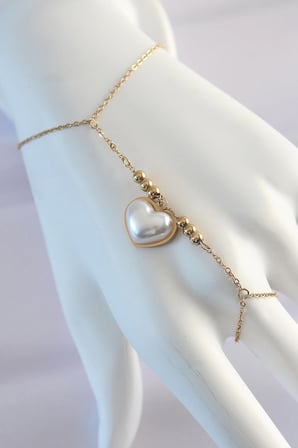 Mey İthalat® 316L Çelik Gold Renk Beyaz Bubble Kalp Tasarımlı Şahmeran