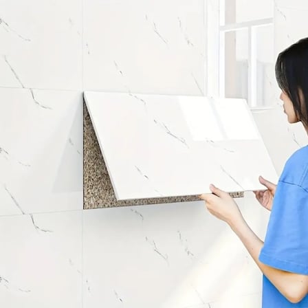 Mey İthalat® Beyaz Mermer Desenli Alüminyum Plastik Duvar Stickerı