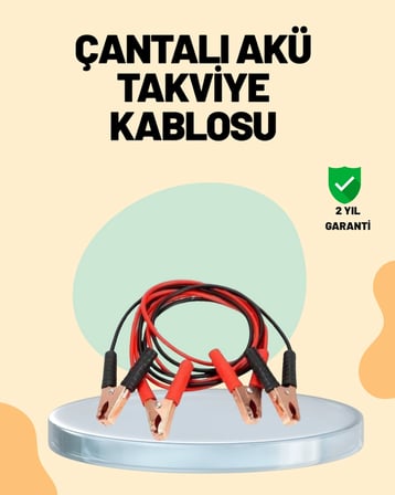 1200 Amper Jumper Kablo 2 Metre Bakır Uçlu Araç Takviye Seti