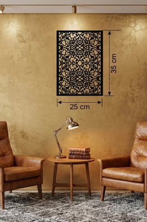 Floral Mandala Tasarım Ahşap Duvar Tablosu - 25x35 cm Lazer Kesim Dekoratif Pano