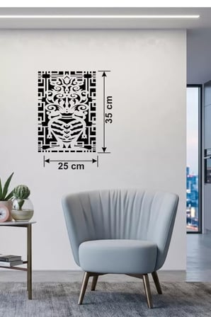 Otantik Lale Motifli Ahşap Duvar Tablosu - 25x35 cm Lazer Kesim Dekoratif Pano